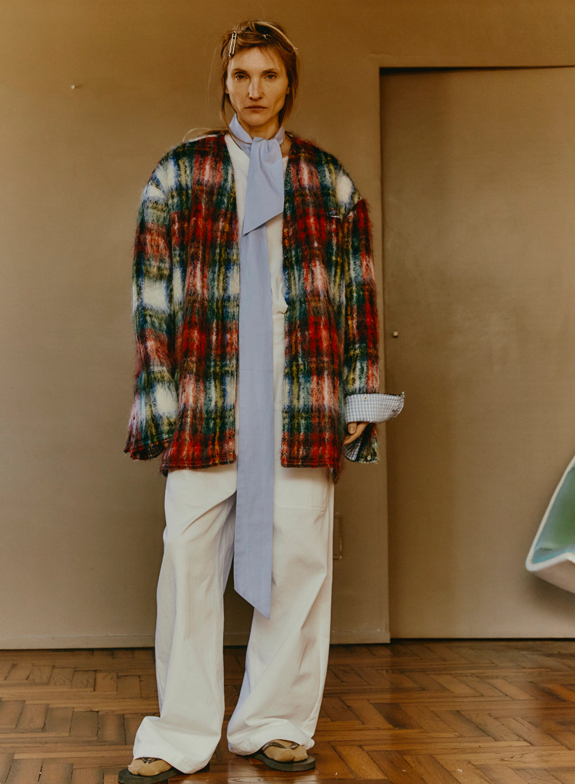 Maison Jejia Jonathan Red Check Coat