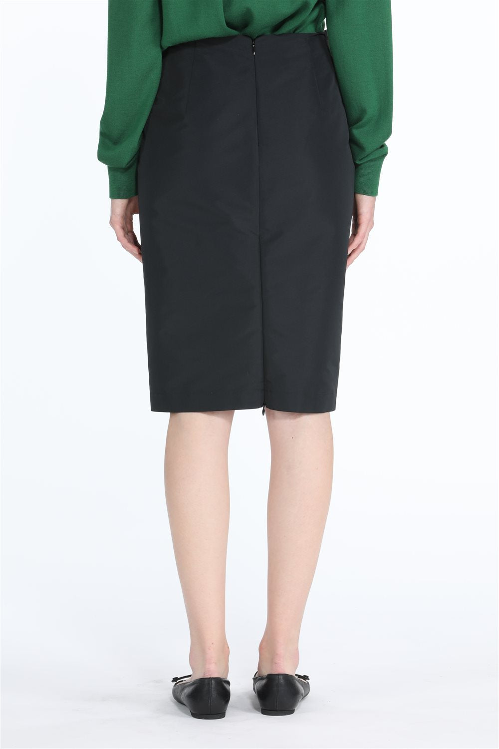 BOW-EMBELLISHED MIDI SKIRT C071