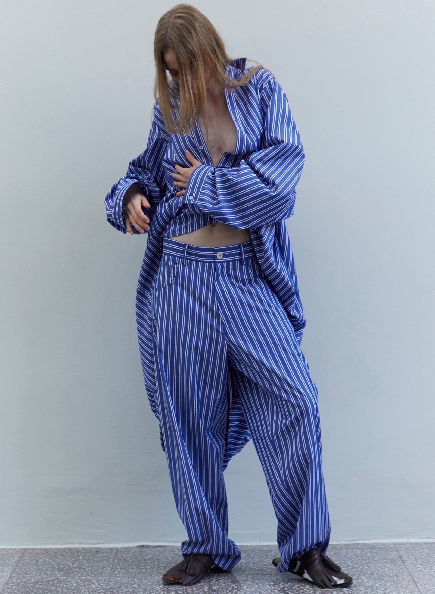 GIGI PANT BLUE WHTIE STRIPES