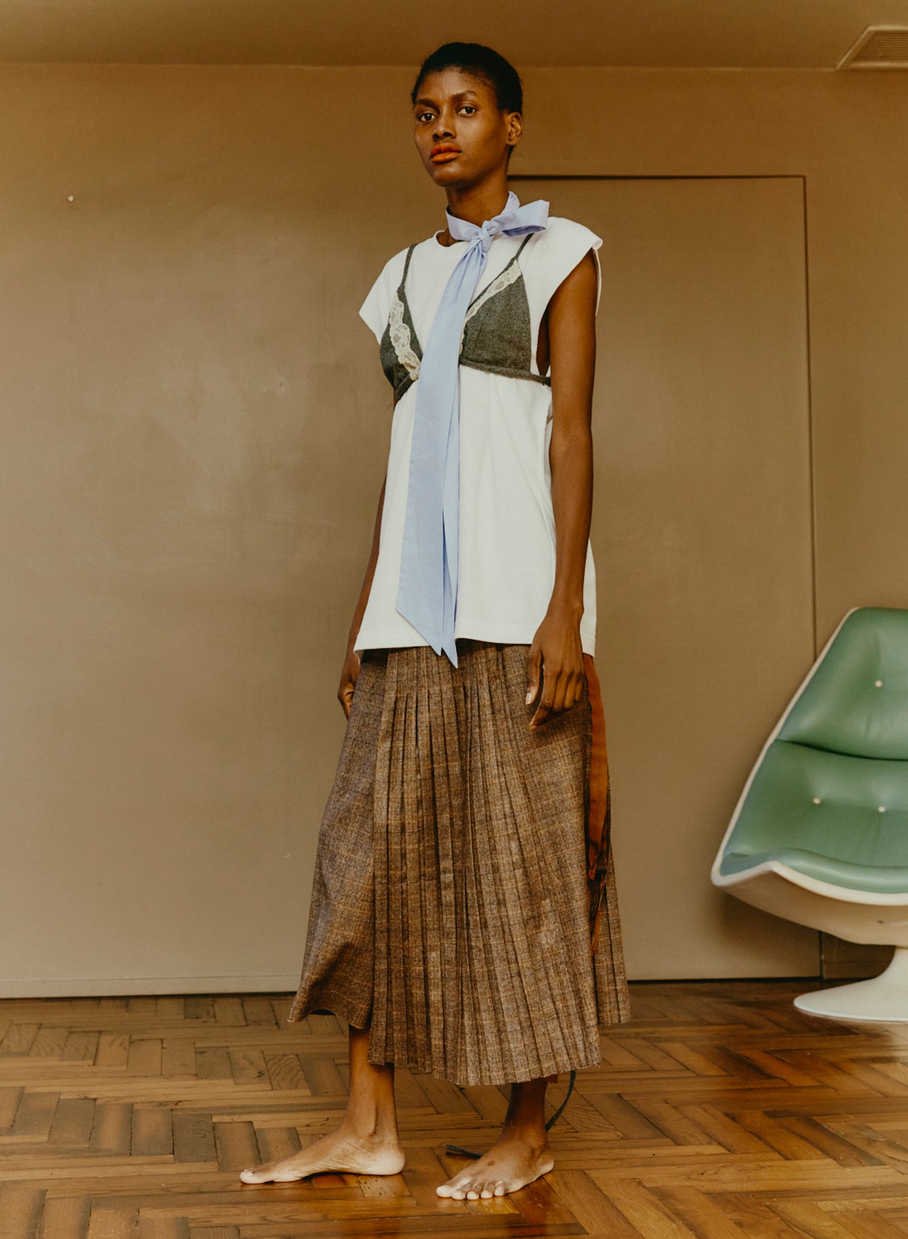 Maison Jejia Reb Kilt Skirt Check
