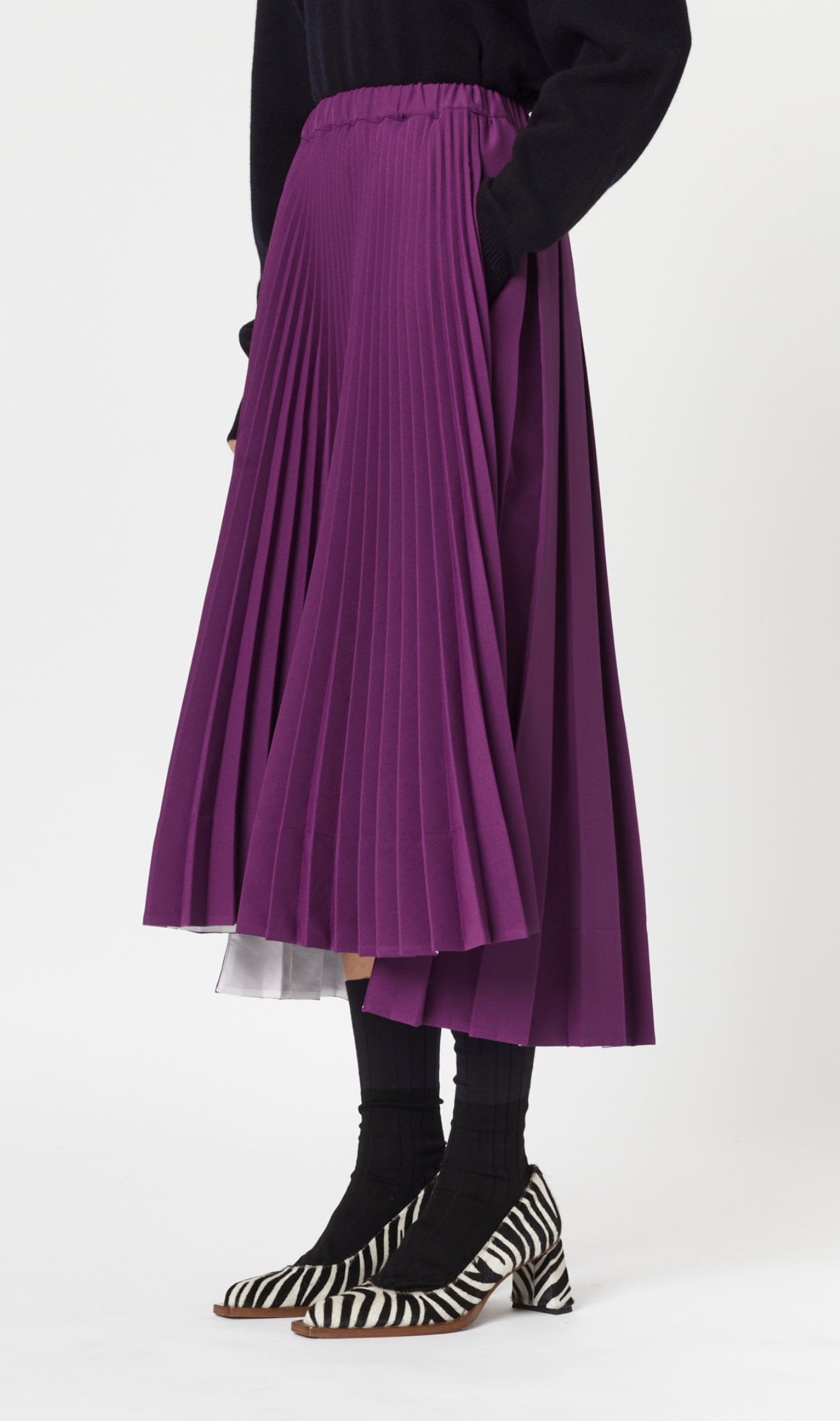 1010.00 Skirt Pleated Purple PLAN C Salvatore Schito