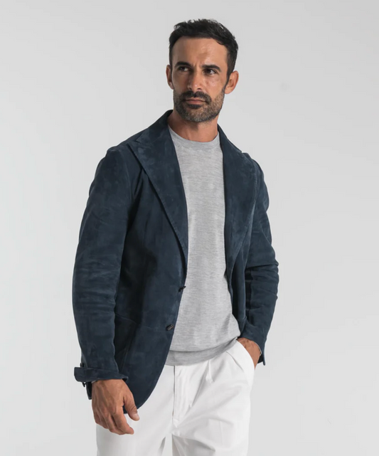 Jacket Suede Blue ALFREDO RIFUGIO Salvatore Schito