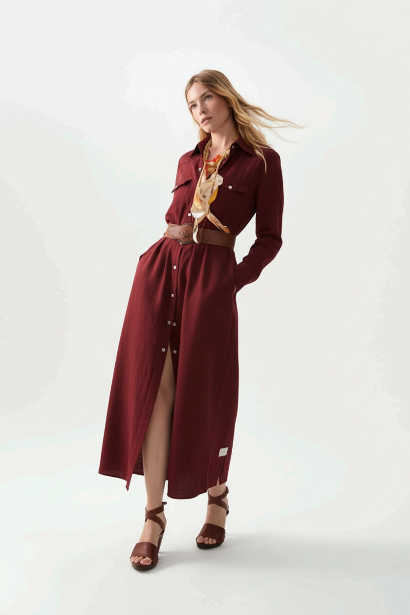 Fortela Arley Shirt Dress Ruby