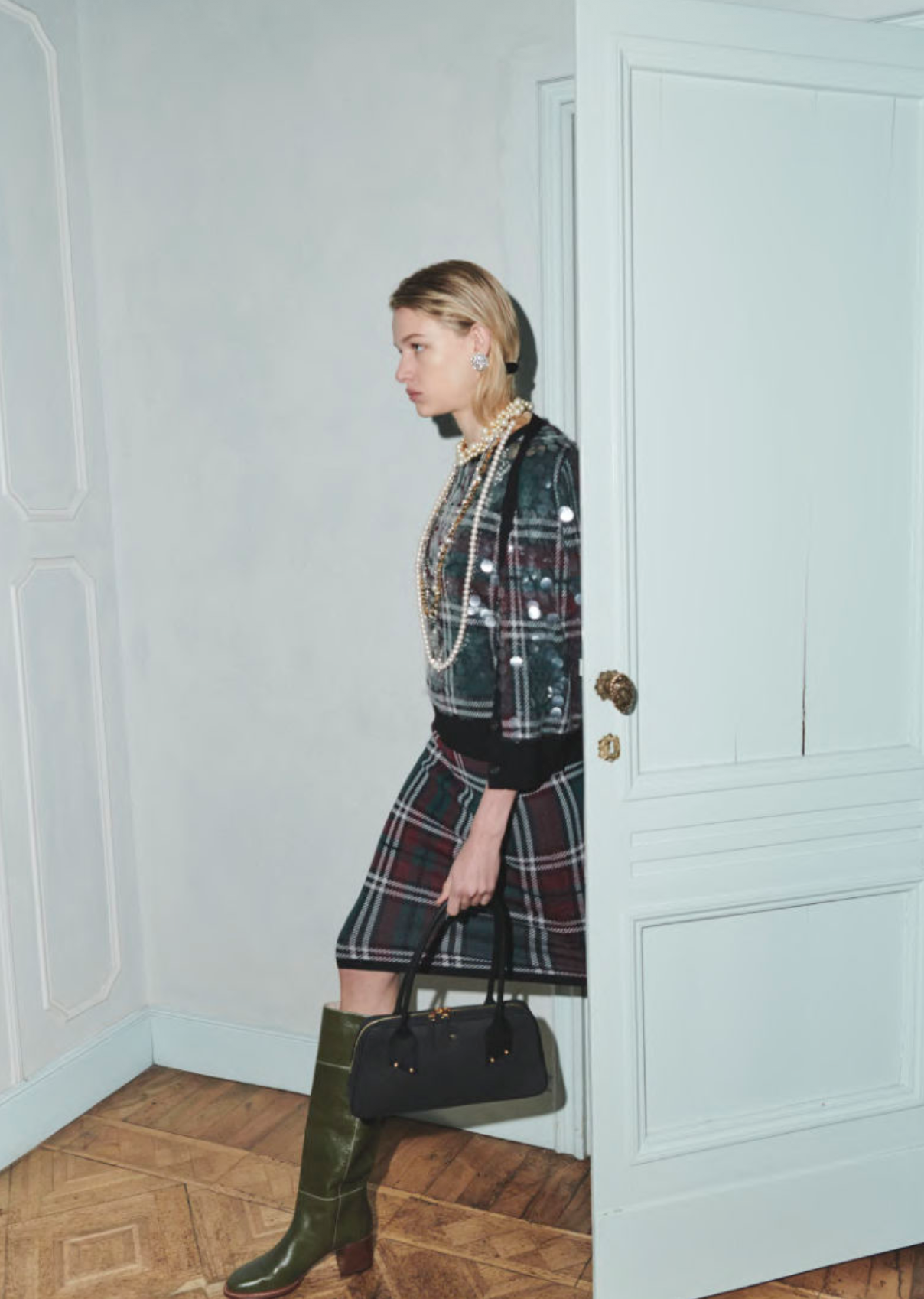 N21 Sequined Check Cardigan
