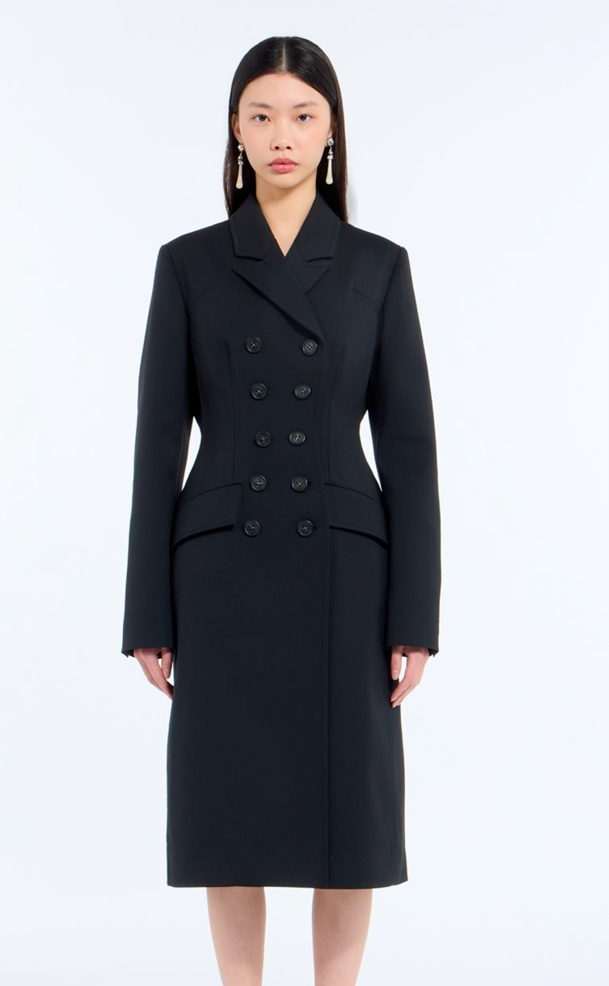 N21 Double Breasted Tailored Coat Black