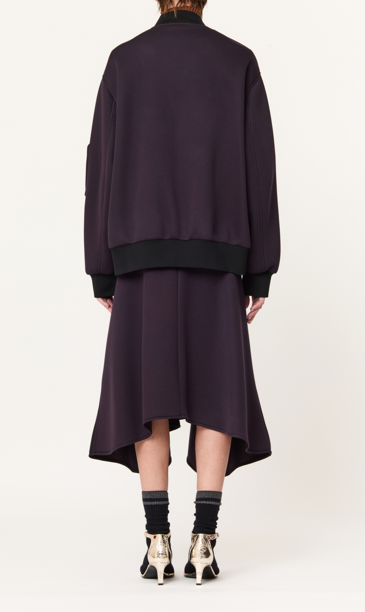 Plan C Oversized Bomber Jacket Navy