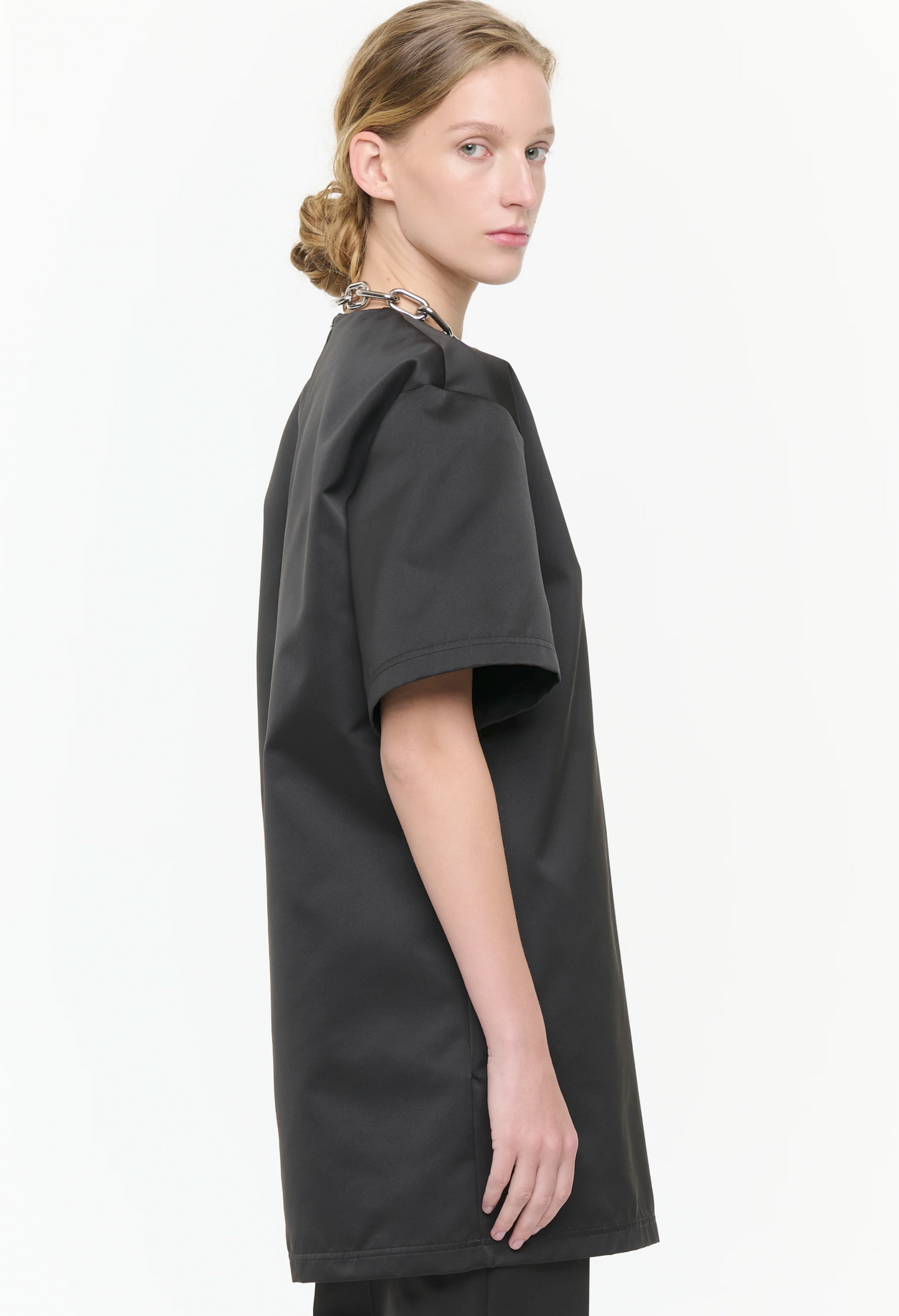 Plan C Satin Mini Dress Dark Brown