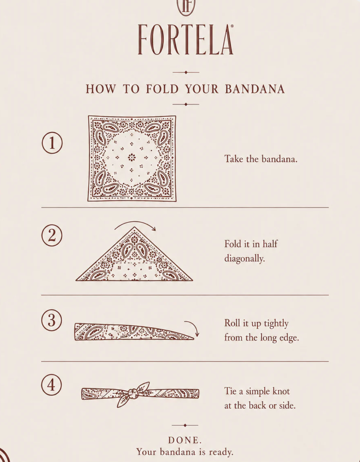 Fortela Bandana Printed "Paisley"