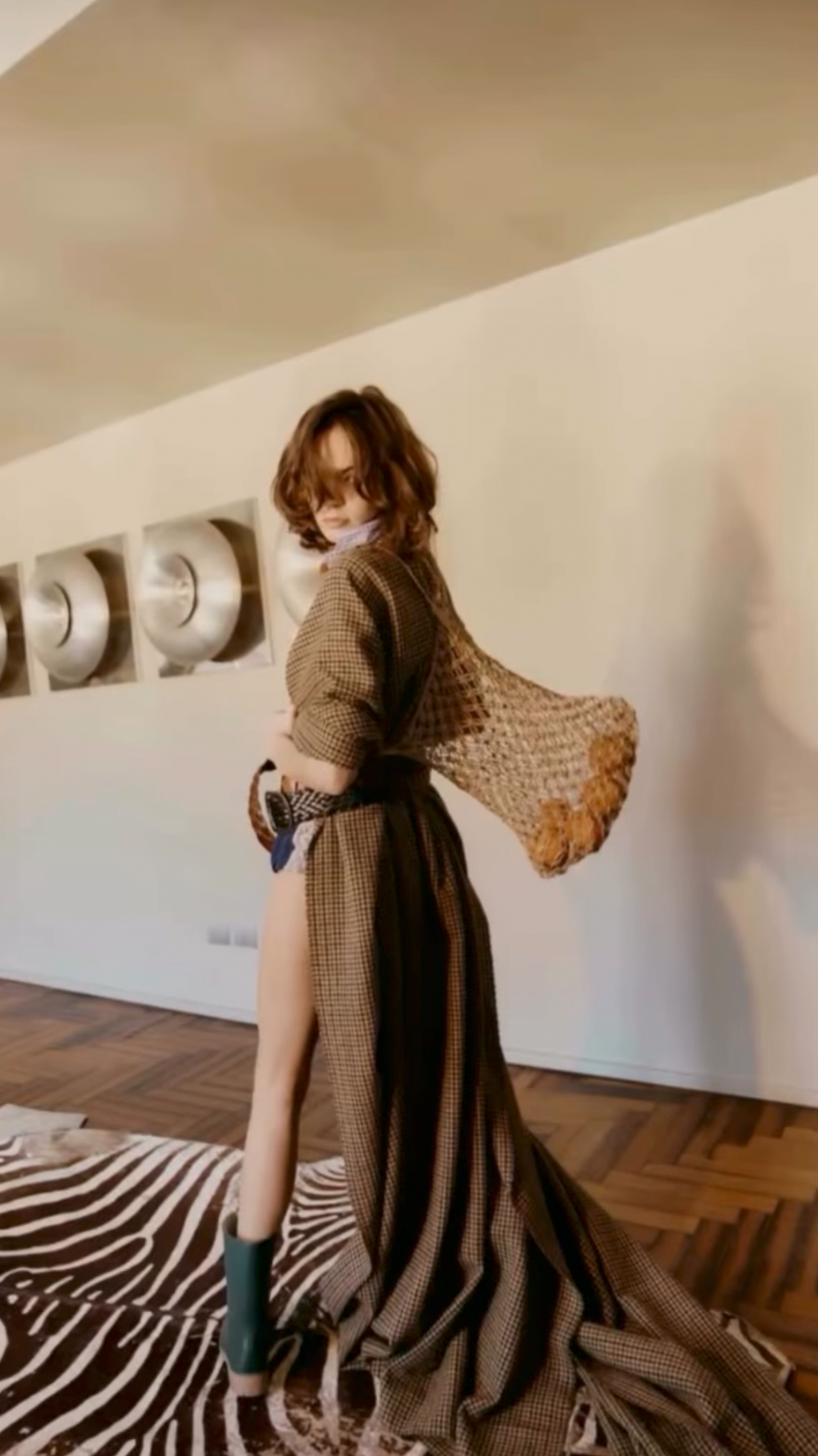 Maison Jejia Check Poncho