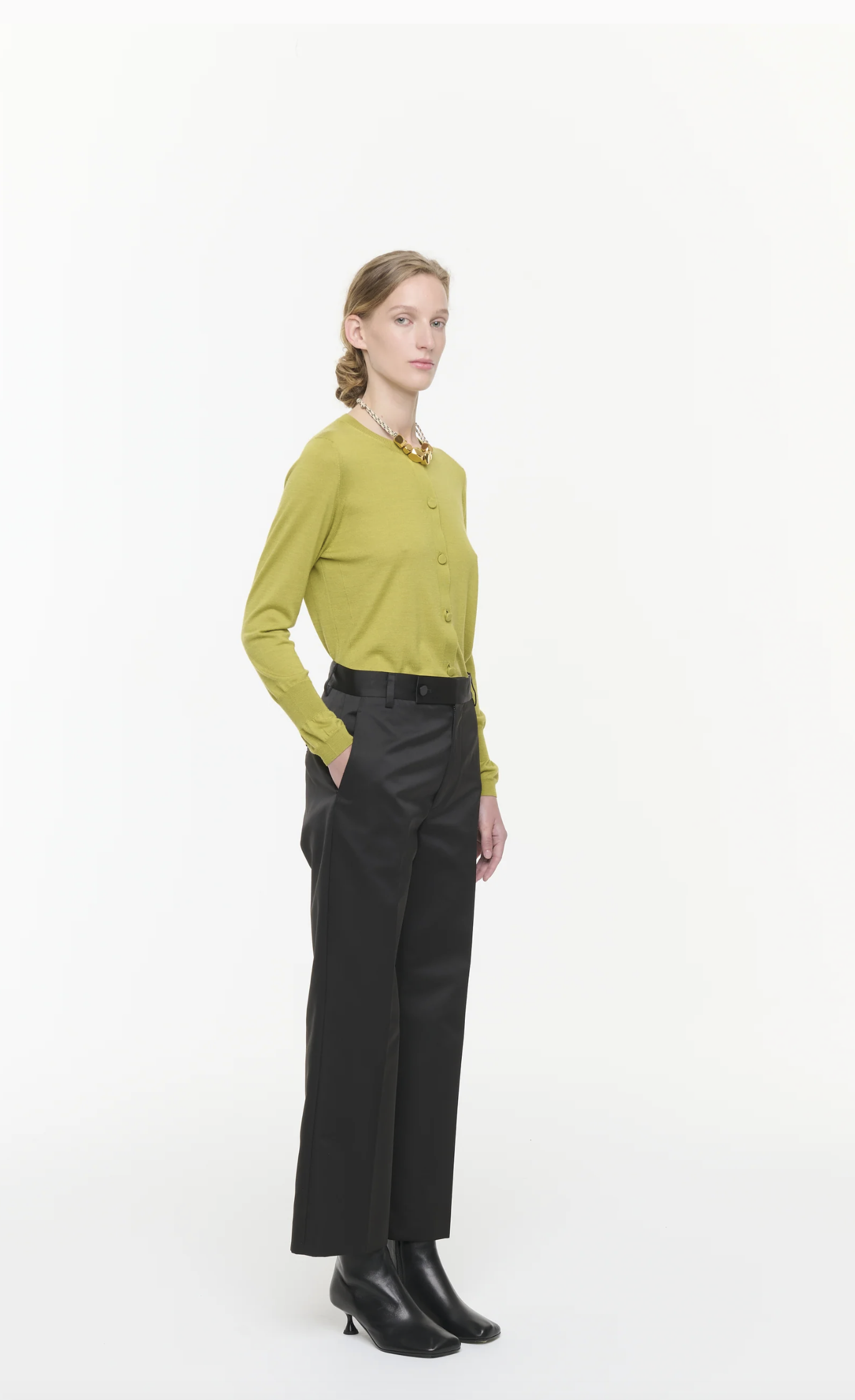 Plan C Cropped Trousers Black