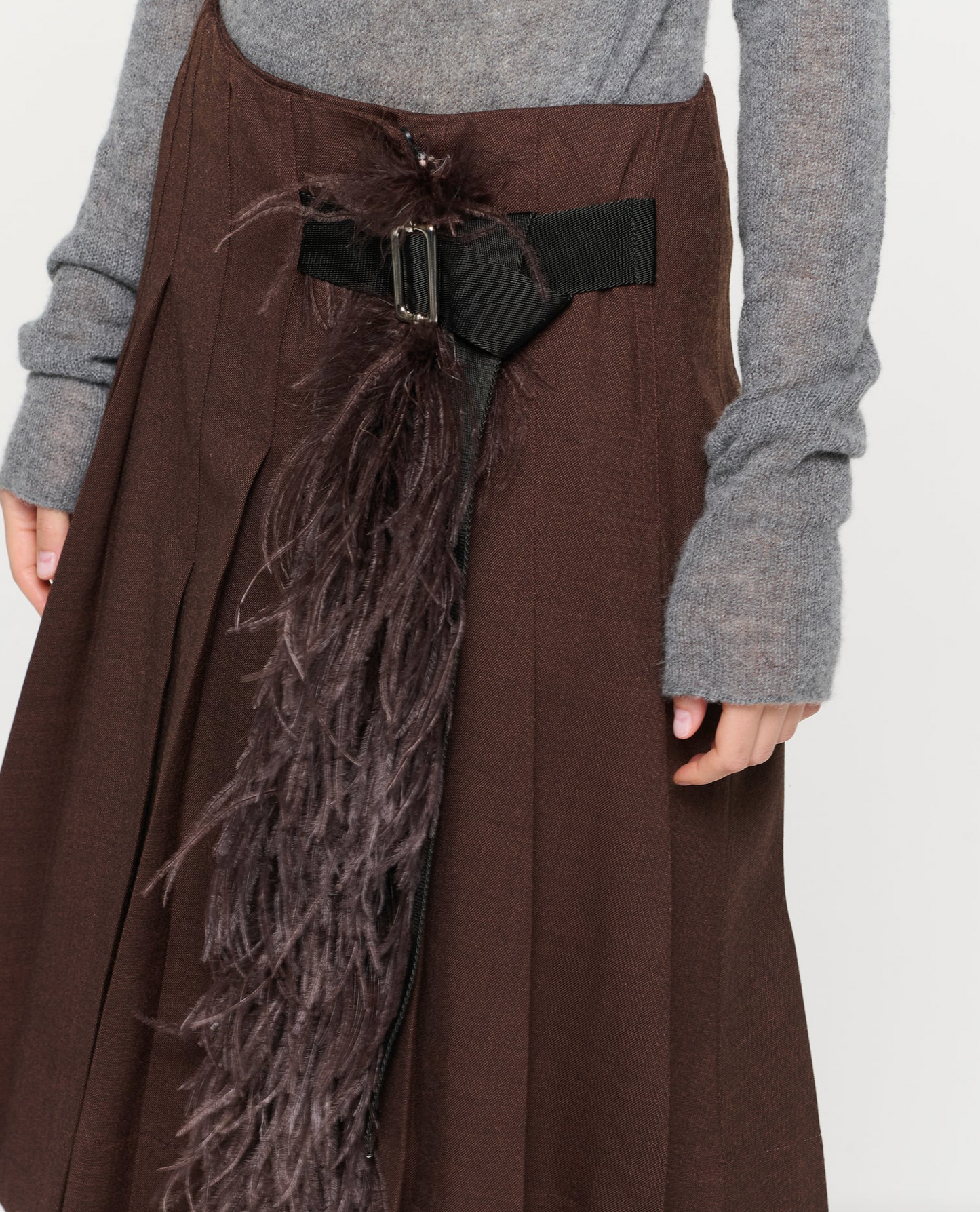 SKIRT BROWN MELANGE