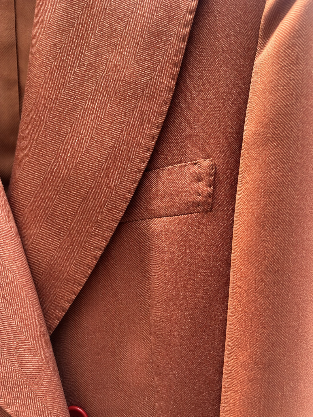 Salvatore Schito Herringbone Terracotta Tailored Suit
