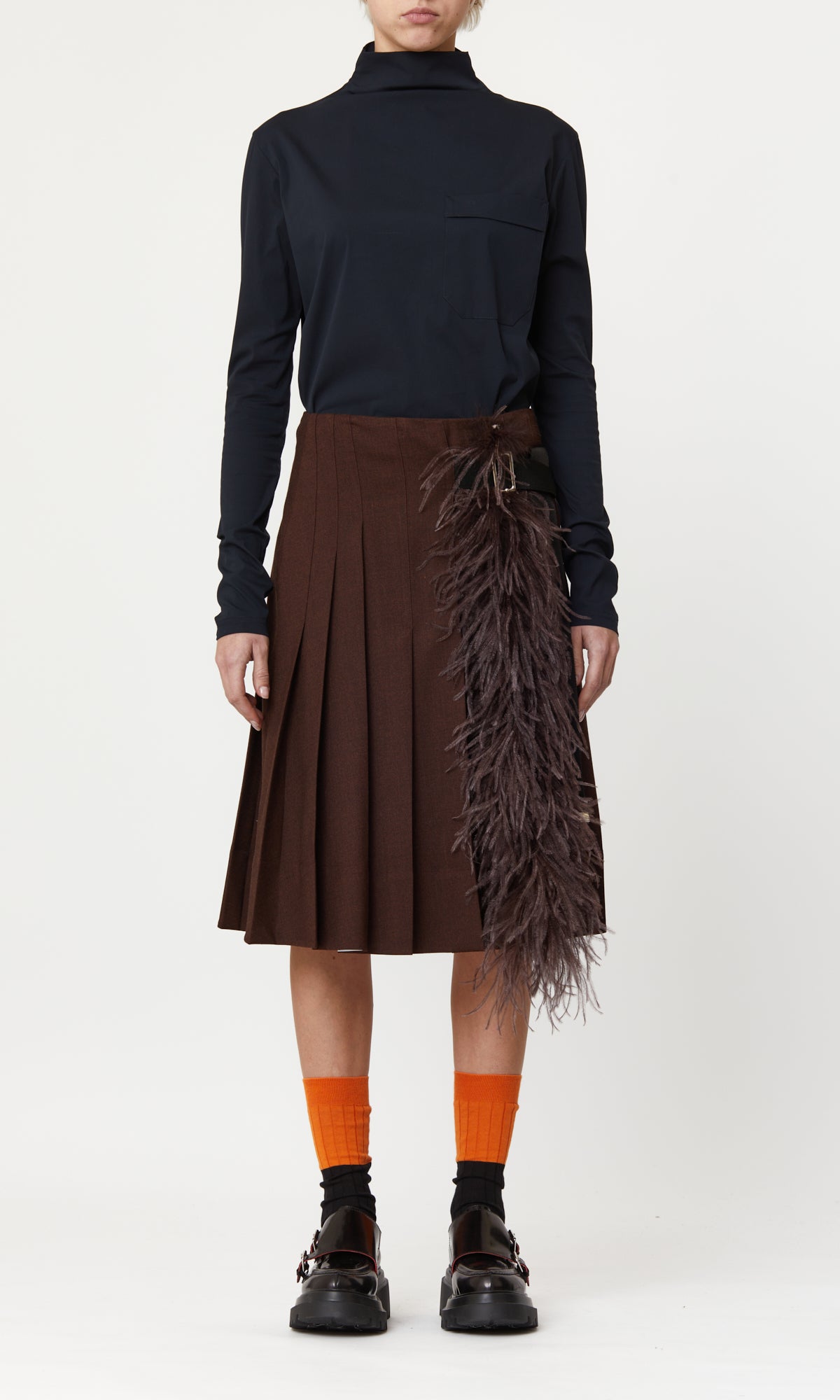 SKIRT BROWN MELANGE
