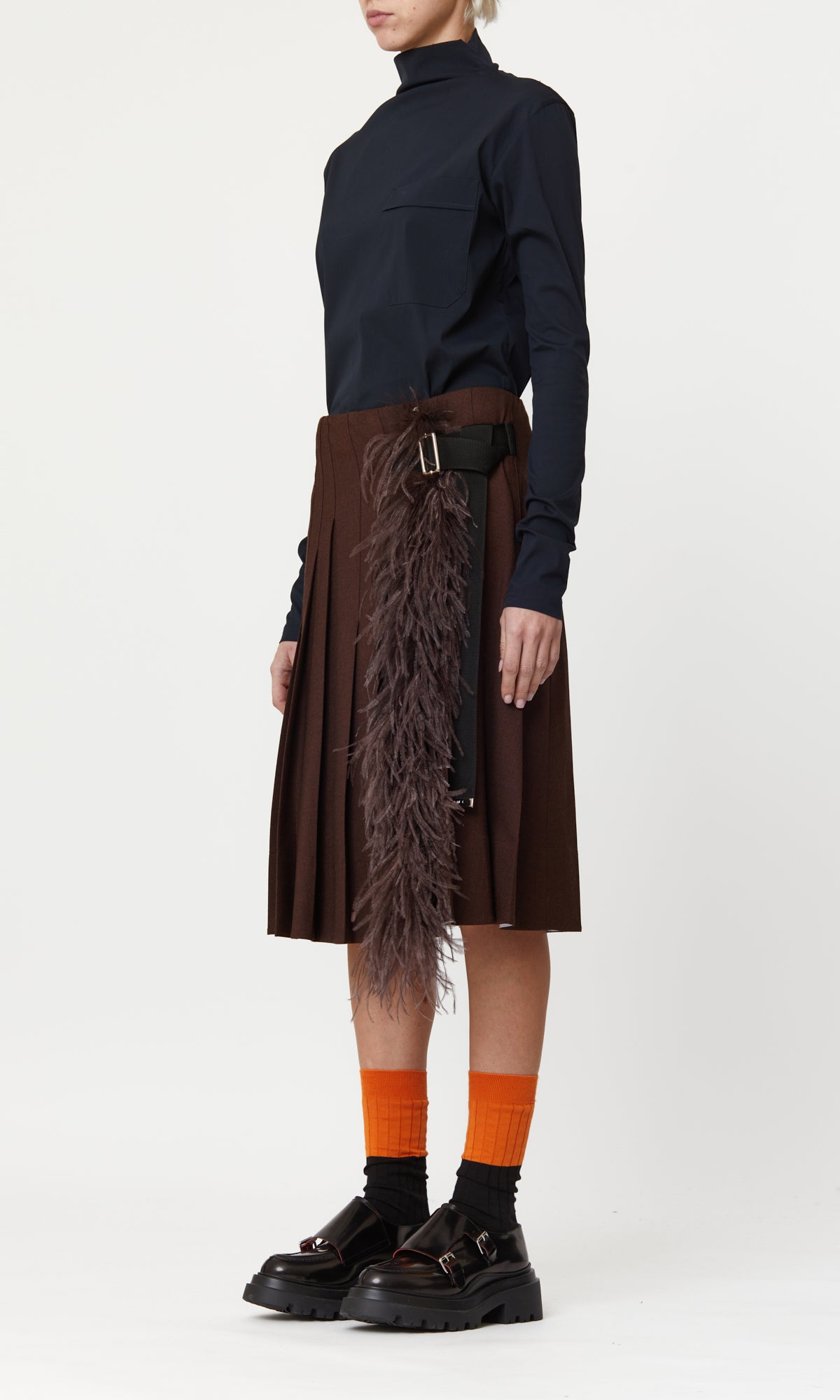 SKIRT BROWN MELANGE