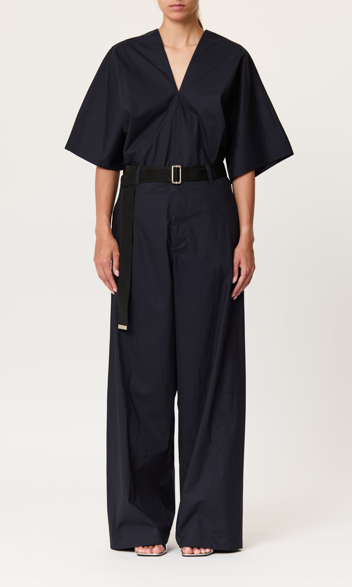 TROUSERS BLACK MELANGE