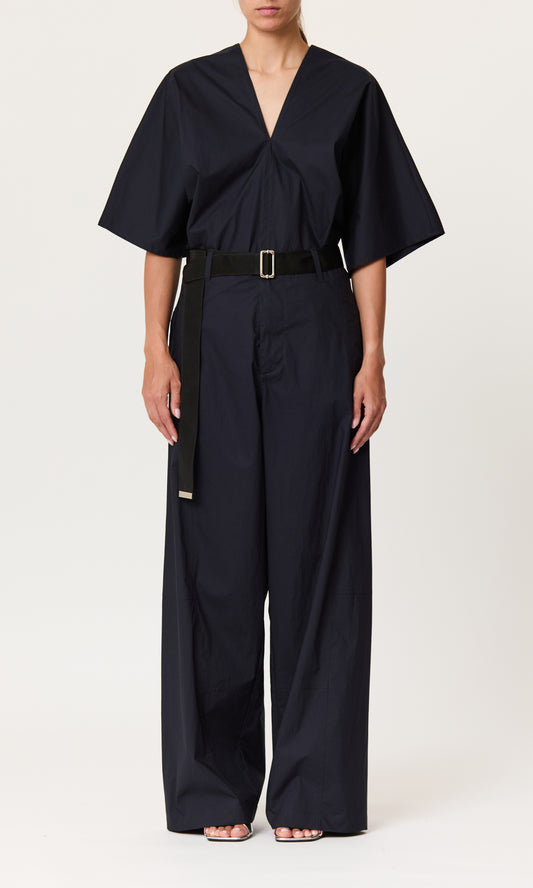 TROUSERS BLACK MELANGE