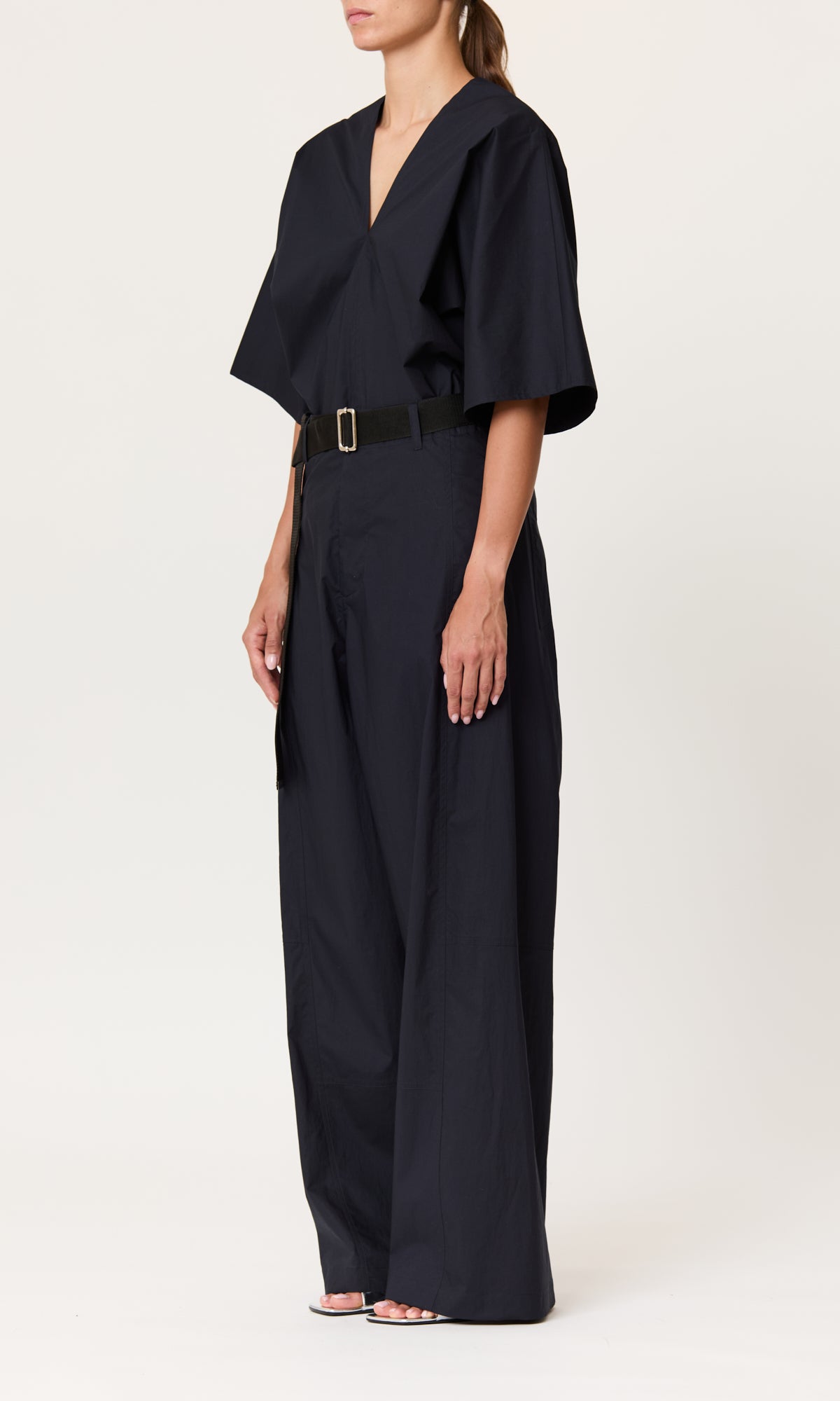TROUSERS BLACK MELANGE