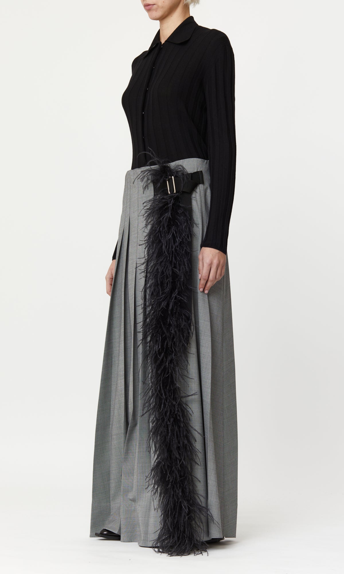 SKIRT BLACK MELANGE
