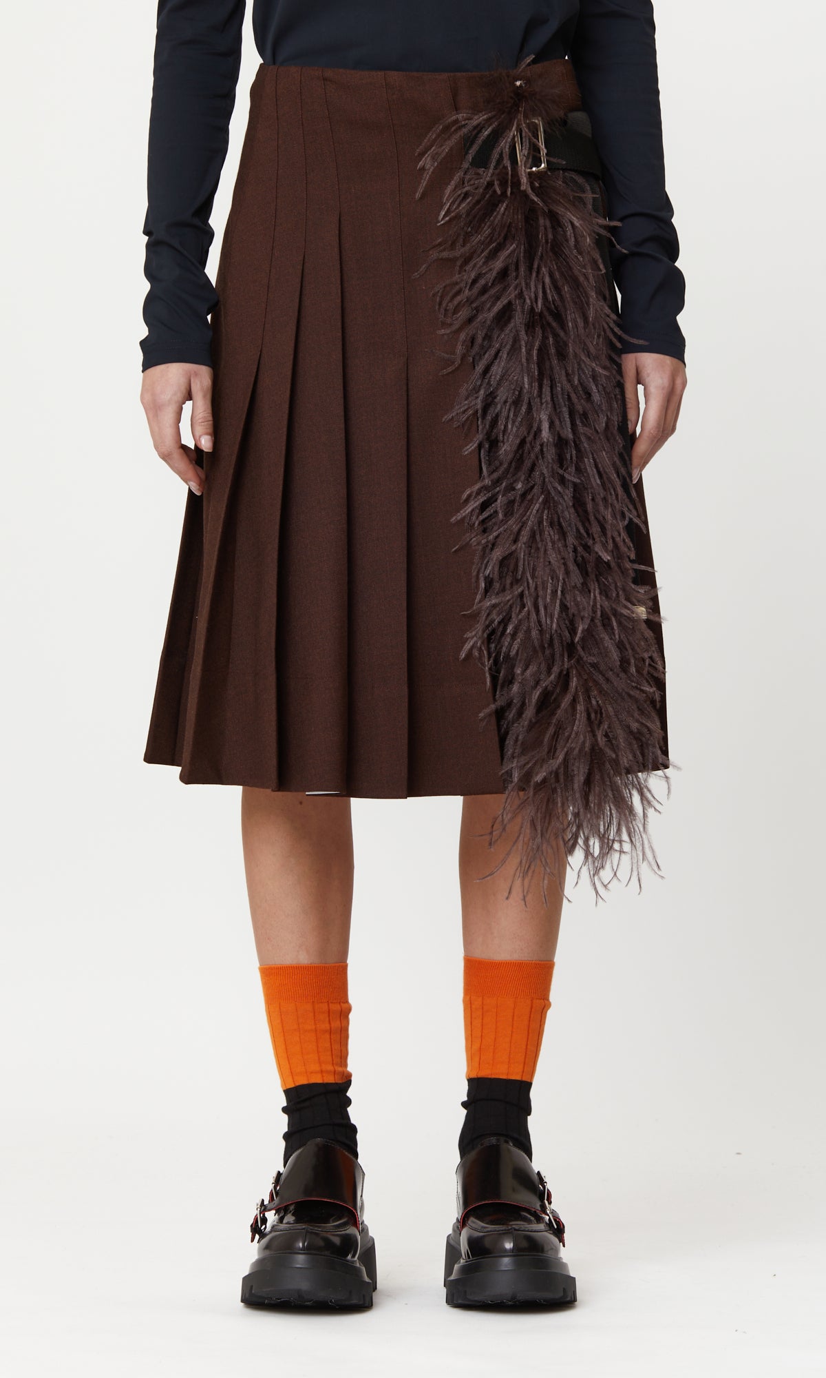 SKIRT BROWN MELANGE