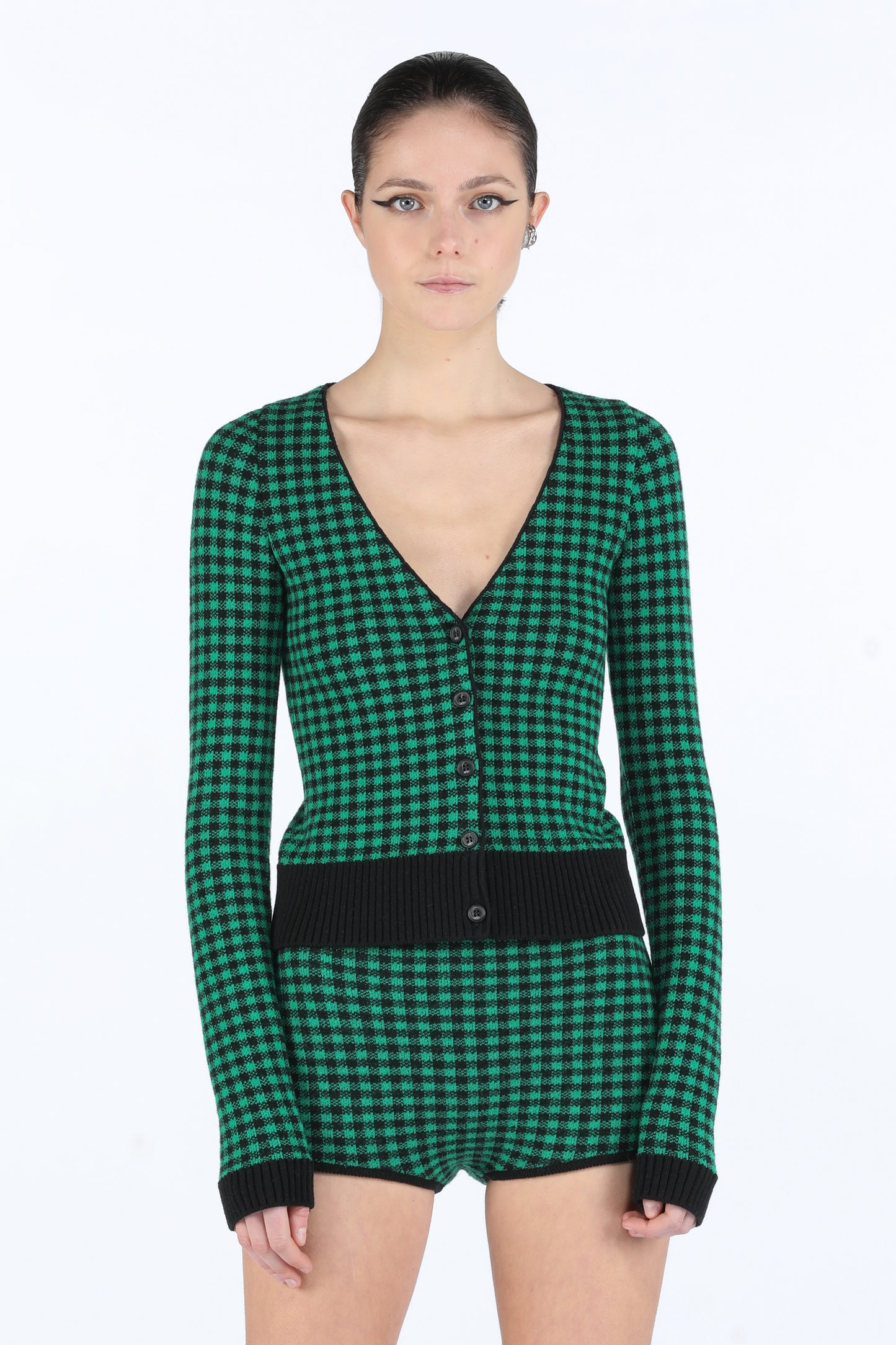 280.00 Cardigan Green Check N°21 Salvatore Schito