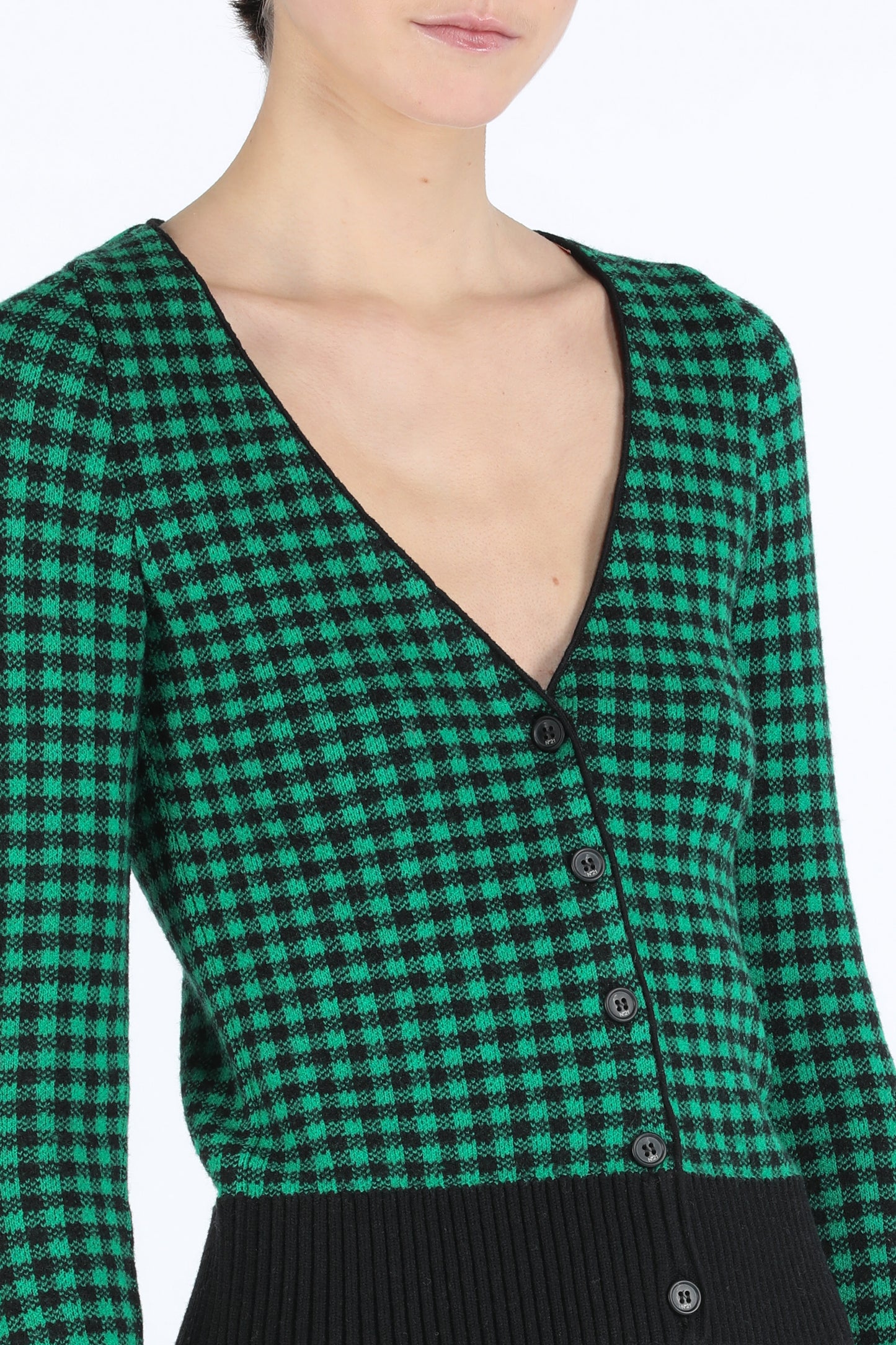 280.00 Cardigan Green Check N°21 Salvatore Schito