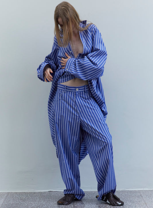 GIGI PANT BLUE WHTIE STRIPES