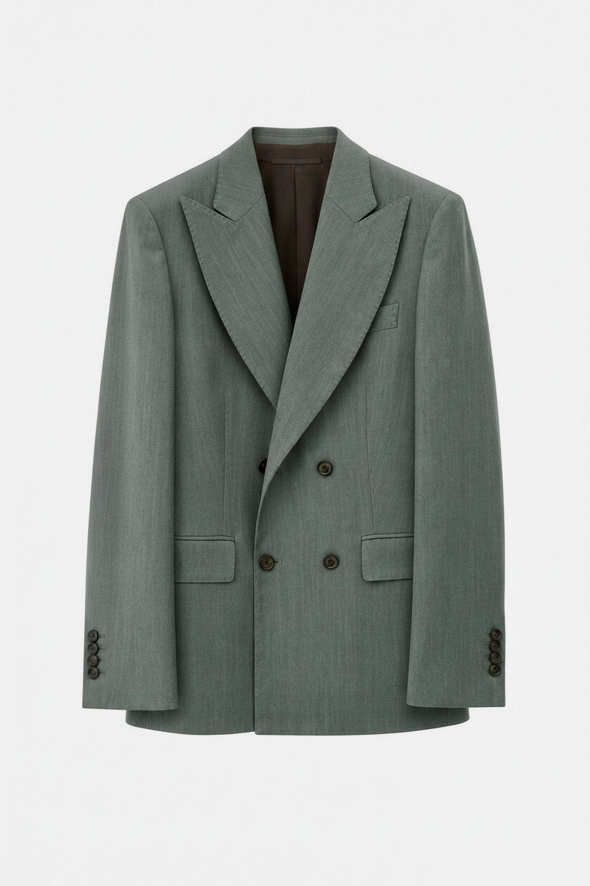 Salvatore Schito Herringbone Green Tailored Suit