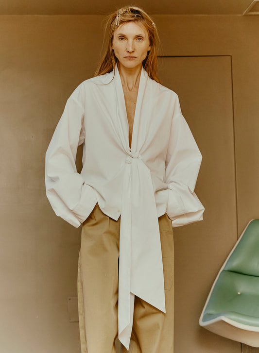 Maison Jejia Viv Shirt Scarf Collar