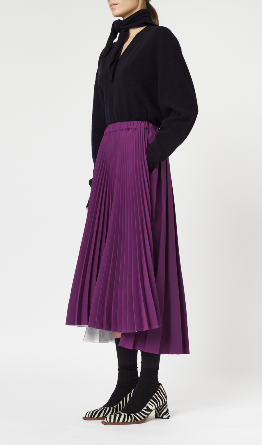 1010.00 Skirt Pleated Purple PLAN C Salvatore Schito