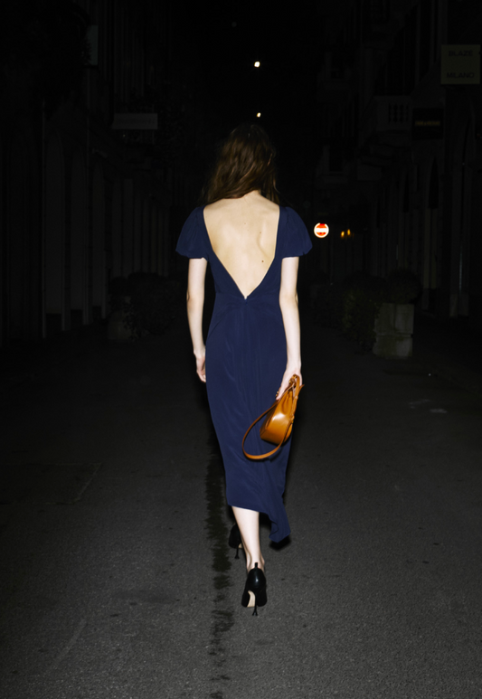 DRESS H041 BLUE SCURO