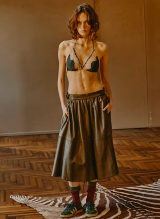 Maison Jejia Phoebe Leather Skirt