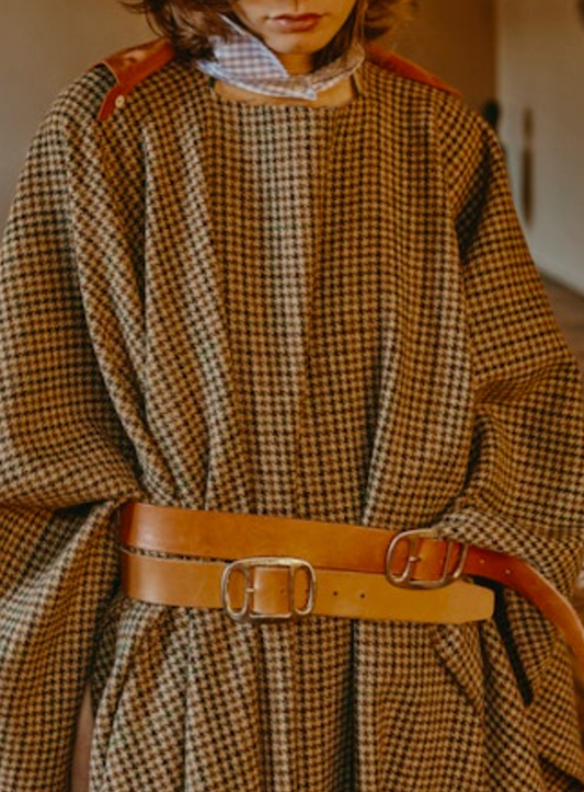Maison Jejia Double Leather Belt Camel