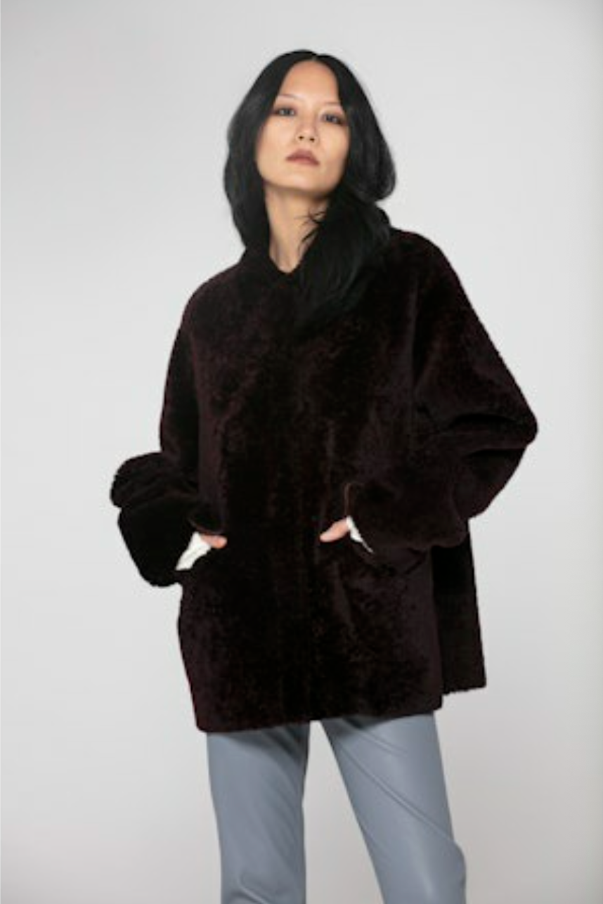 SHEARLING REVERSIBLE BOXY JACKET