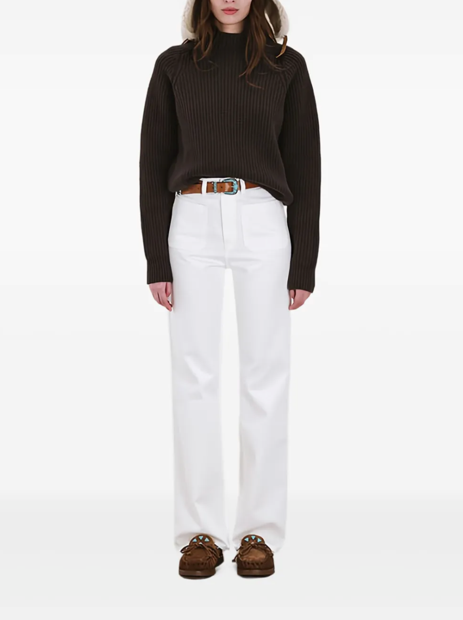 Fortela Navy Ribbed Wool Sweater