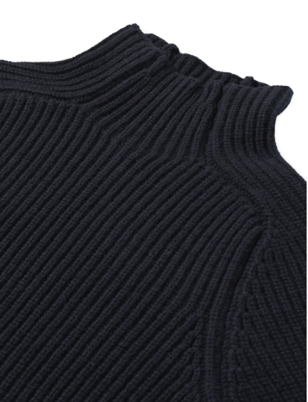 Fortela Navy Ribbed Wool Sweater