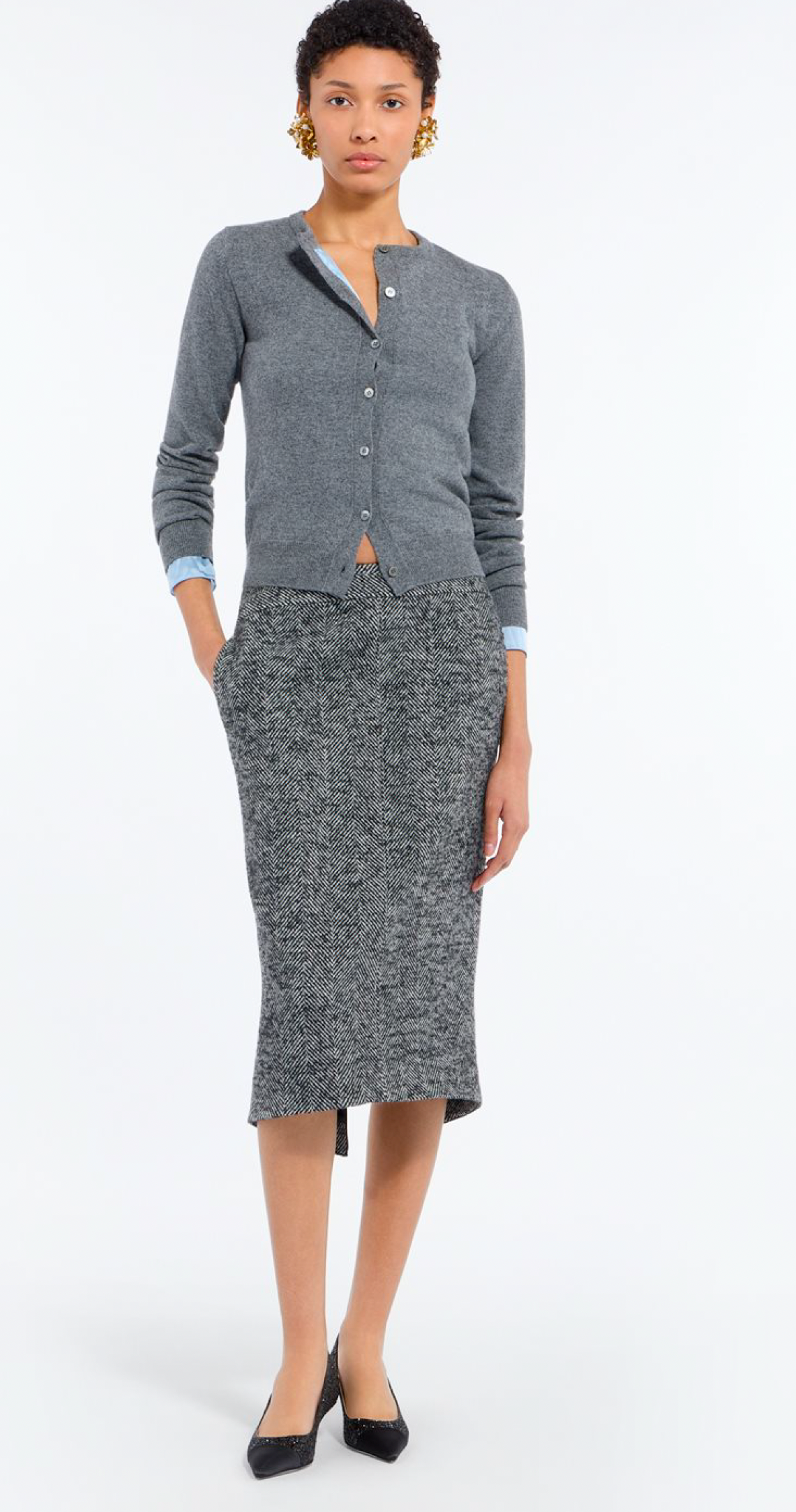 N21 Grey Wool Knit Cardigan