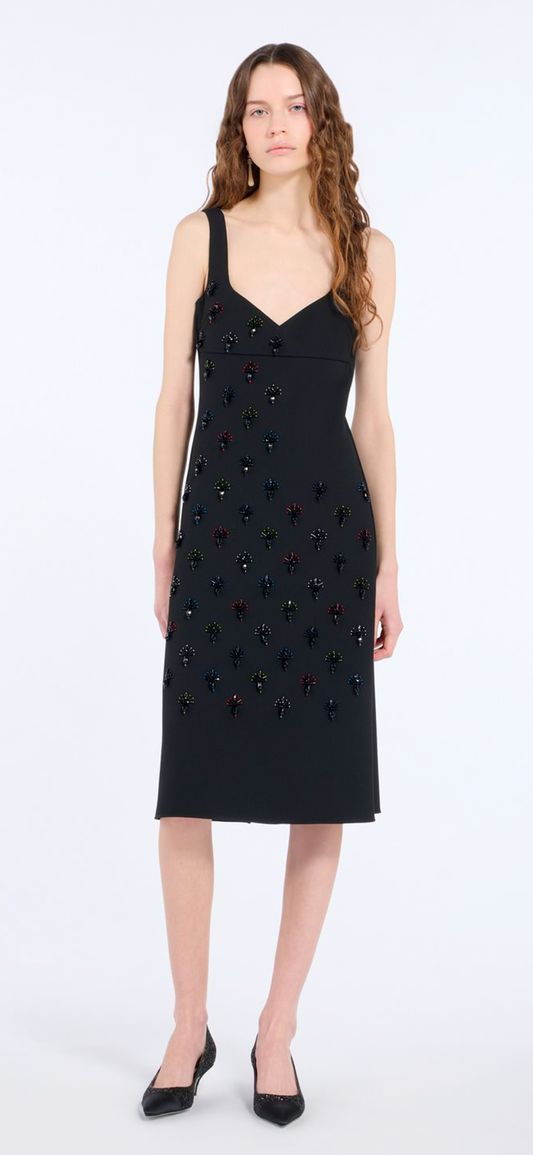 N21 Black Embellished Midi Dress
