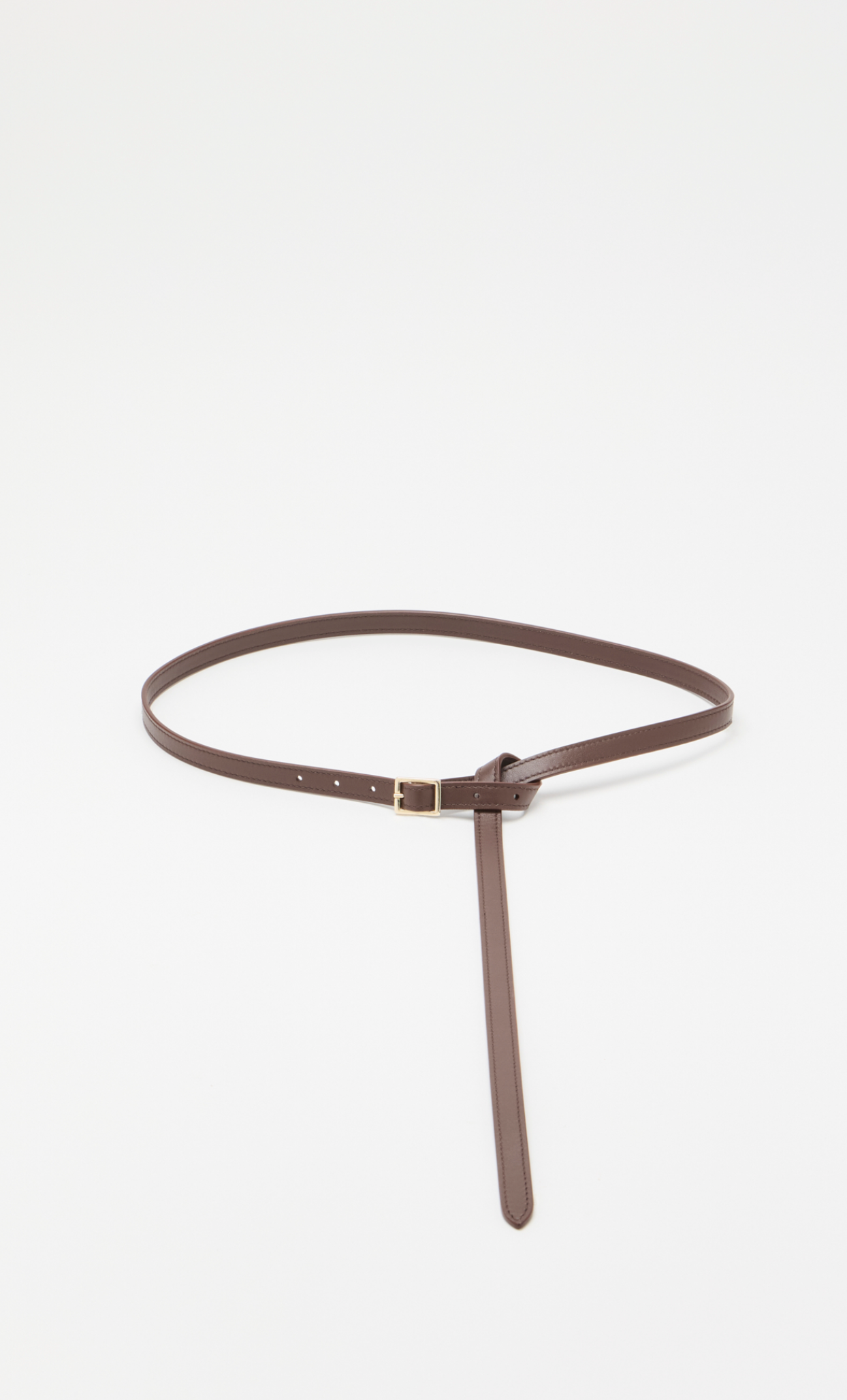 Plan C Slim Leather Belt Brown