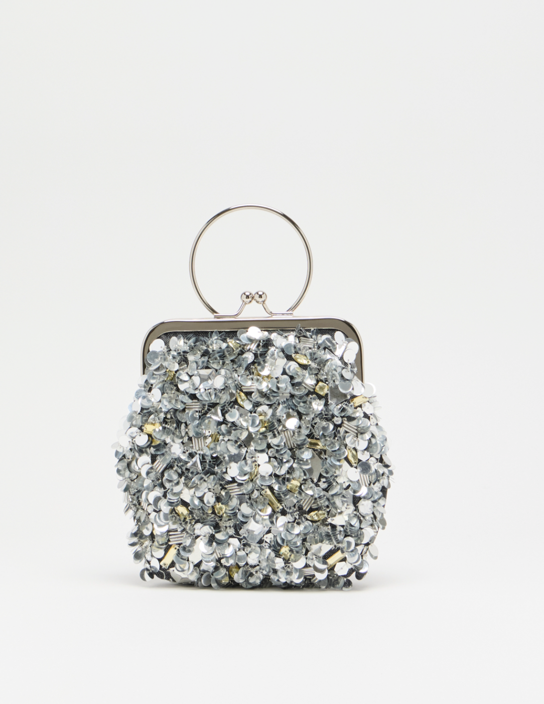 Plan C Embellished Mini Bag Silver FW26