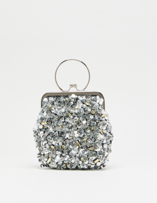 Plan C Embellished Mini Bag Silver FW26