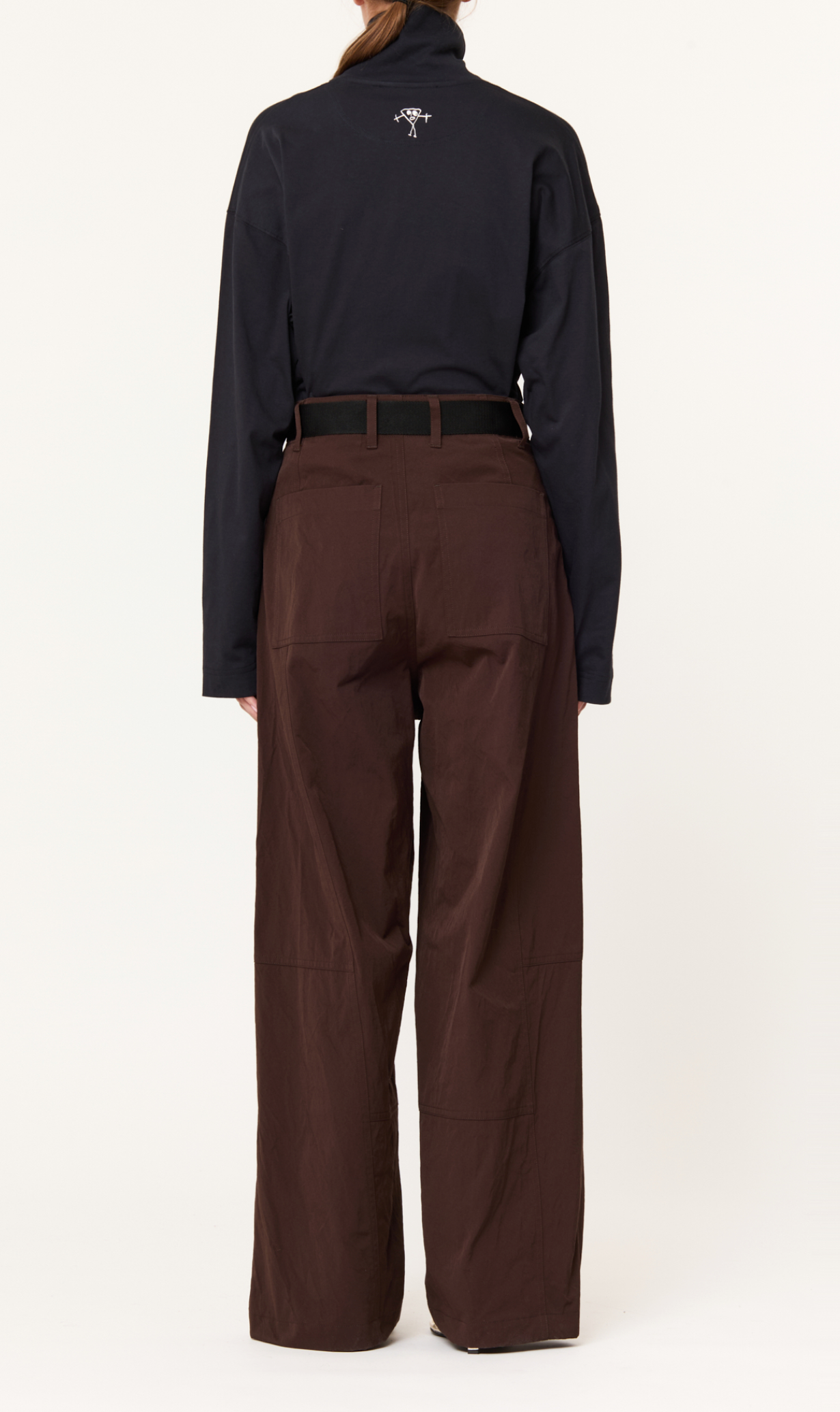 Plan C Wide Leg Trousers Brown