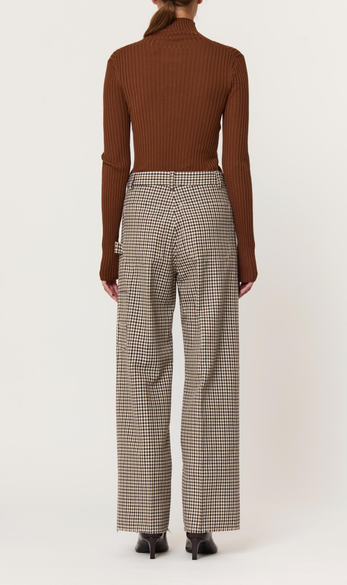 Plan C Brown Check Wool Truusers