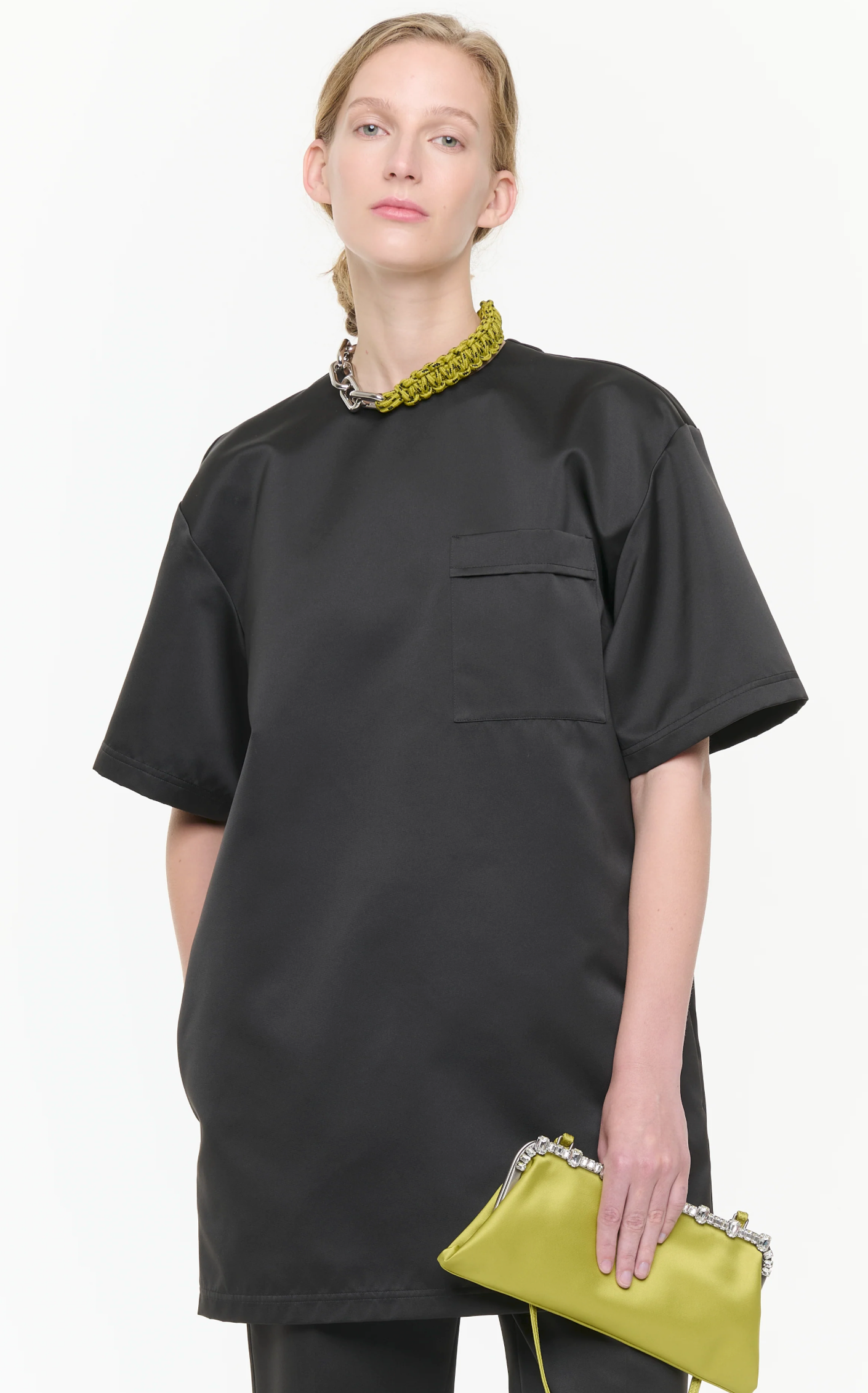 Plan C Satin Mini Dress Dark Brown