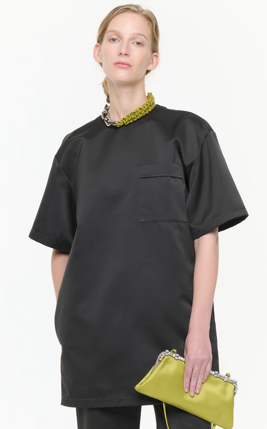 Plan C Satin Mini Dress Dark Brown