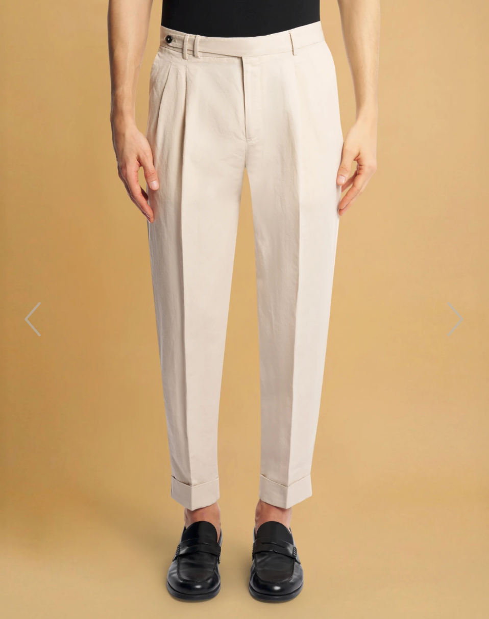 PT TORINO Carrot Twill Trousers Beige