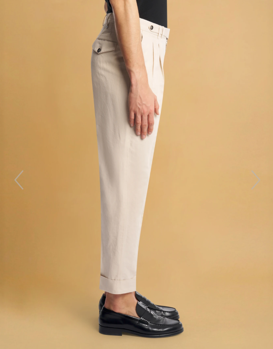 PT TORINO Carrot Twill Trousers Beige