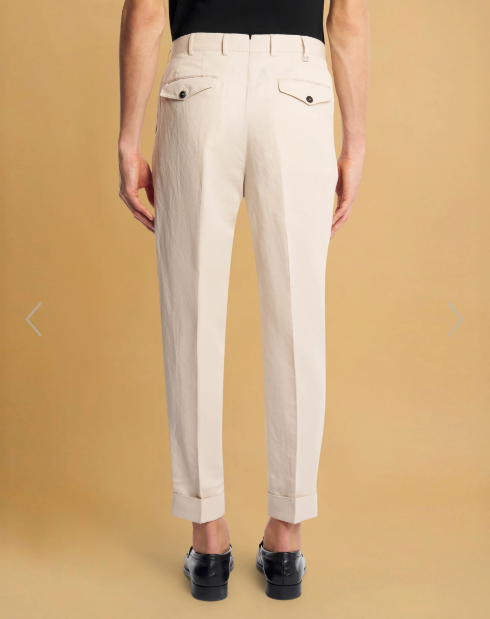 PT TORINO Carrot Twill Trousers Beige