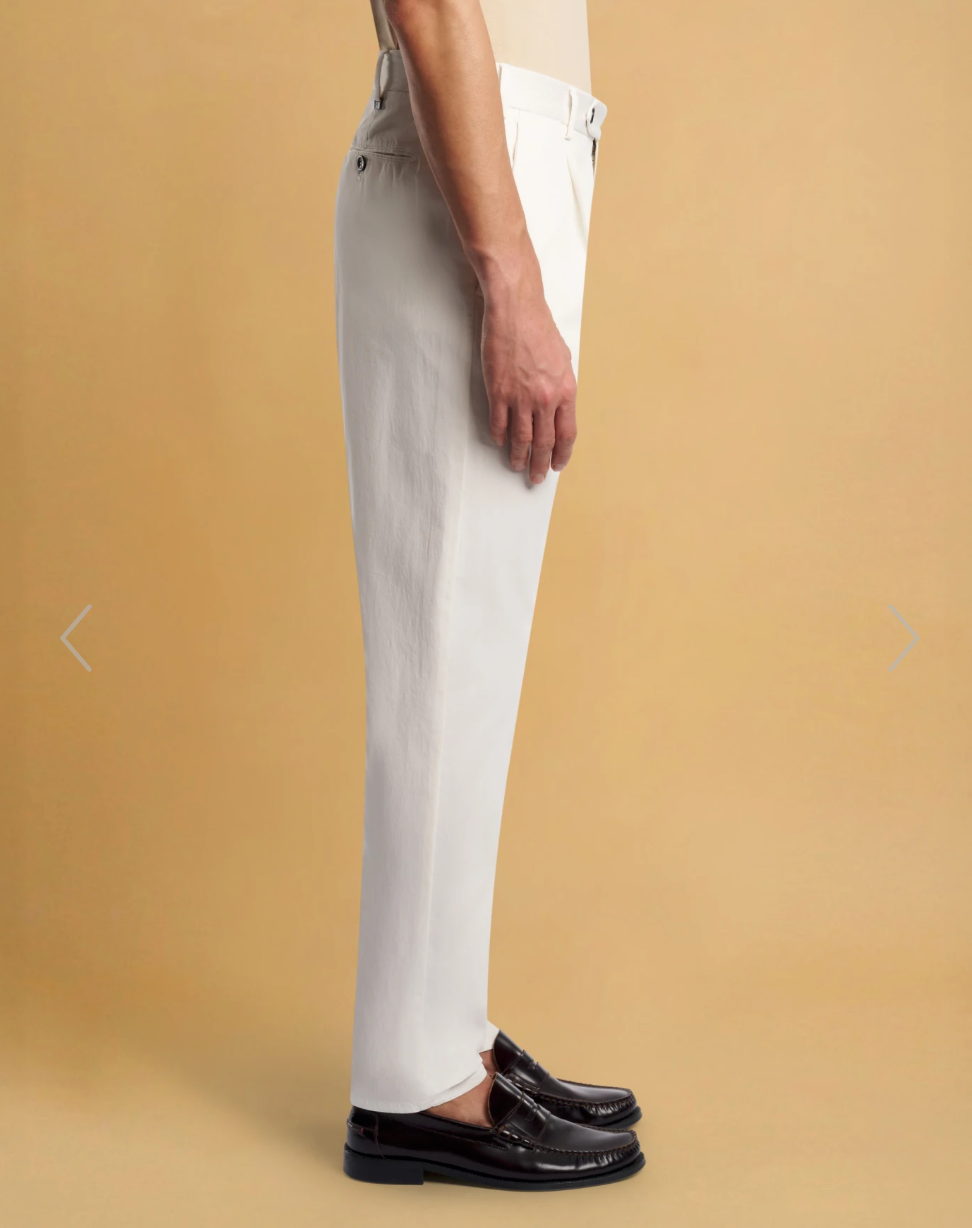 PT TORINO Bundfaltenhose Ecru Wool Blend