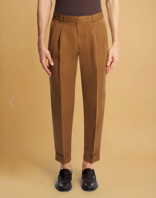 PT TORINO Carrot Fit Trouser Nut Cotton Twill