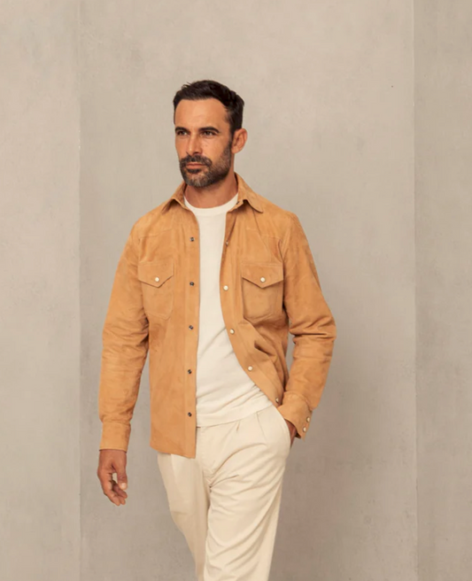 Alfredo Rifugio Suede Texana Shirt beige